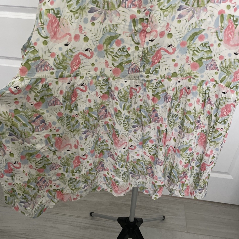 Hayden‎ Los Angeles Babydoll Short Dress/top Size 3XL Pink Flamingos Floral NWOT - Picture 4 of 6